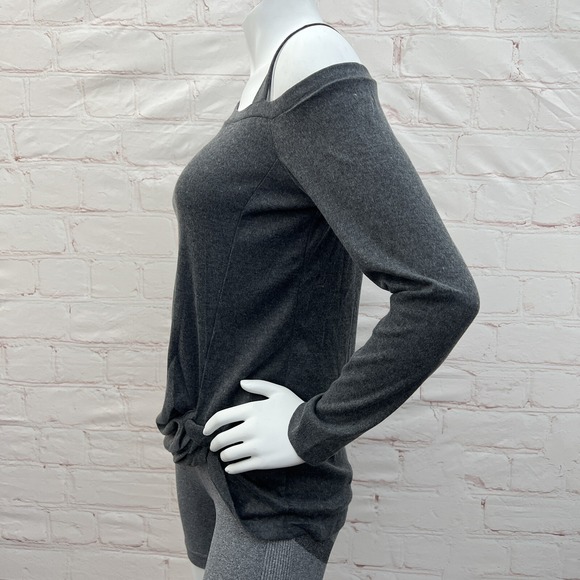 Women's Casual Soft Long Sleeves Off Shoulder Knot Side Twist Blouse Pullover M - Picture 5 of 16